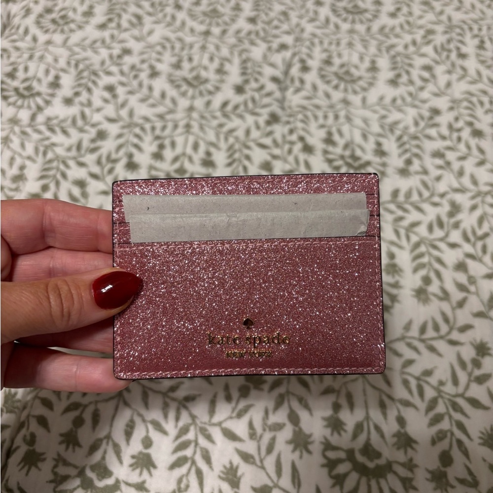 Kate Spade Rose Glitter Card Holder - Picture 2 of 2